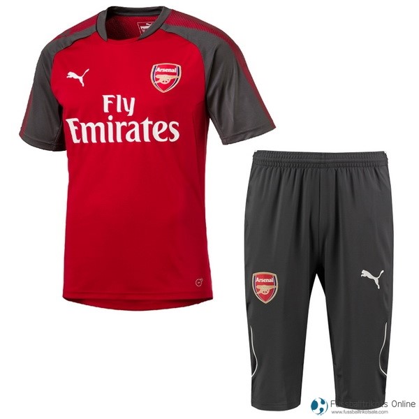 Arsenal Trainingsshirt Komplett Set 2017-18 Rote Grau Fussballtrikots Günstig